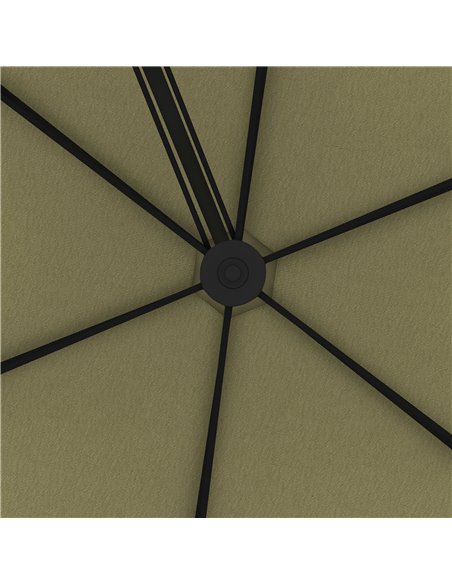 Outsunny 3(m) Garden Parasol Cantilever Umbrella with Solar LED, Cross Base and Waterproof Cover, Beige 84D-266V00BG - pic 54926 | FastDaddyshop
