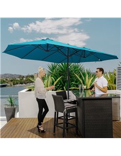 Outsunny 4.6m Double-Sided Patio Parasol Sun Umbrella-Blue 84D-031V01NU 2