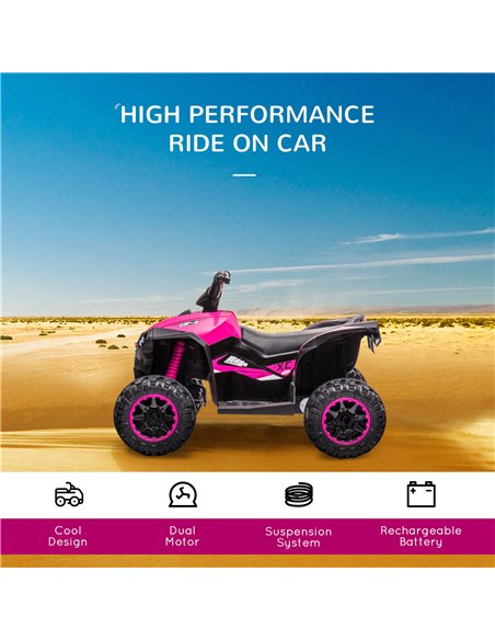 HOMCOM 12V Quad Bike with Forward Reverse Functions, Ride on Car ATV Toy with High/Low Speed, Slow Start, Suspension System, Hor - pic 5494 | FastDaddyshop