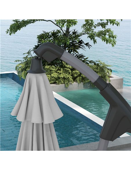 Outsunny Cantilever Parasol 2.7m with Sturdy Cross Base, UV Protection, Easy Adjust, Grey 84D-268V00GY - pic 54942 | FastDaddyshop