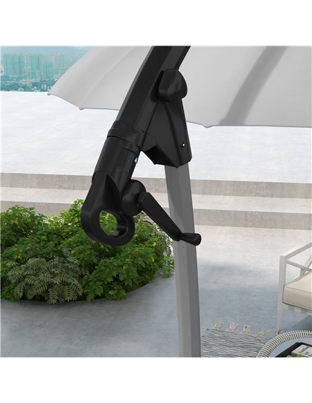 Outsunny Cantilever Parasol 2.7m with Sturdy Cross Base, UV Protection, Easy Adjust, Grey 84D-268V00GY - pic 54943 | FastDaddyshop