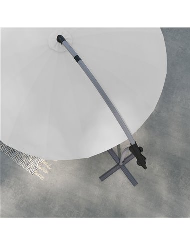 Outsunny Cantilever Parasol 2.7m with Sturdy Cross Base, UV Protection, Easy Adjust, Grey 84D-268V00GY