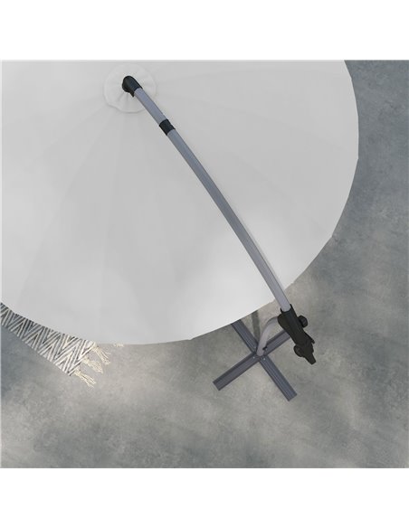 Outsunny Cantilever Parasol 2.7m with Sturdy Cross Base, UV Protection, Easy Adjust, Grey 84D-268V00GY - pic 54944 | FastDaddyshop