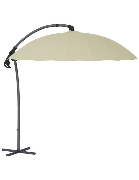 Outsunny 2.7m Cantilever Parasol with Cross Base, Beige 84D-268V00BG - pic 54945 | FastDaddyshop