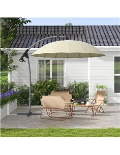 Outsunny 2.7m Cantilever Parasol with Cross Base, Beige 84D-268V00BG 2