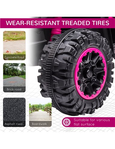 HOMCOM 12V Quad Bike with Forward Reverse Functions, Ride on Car ATV Toy with High/Low Speed, Slow Start, Suspension System, Hor