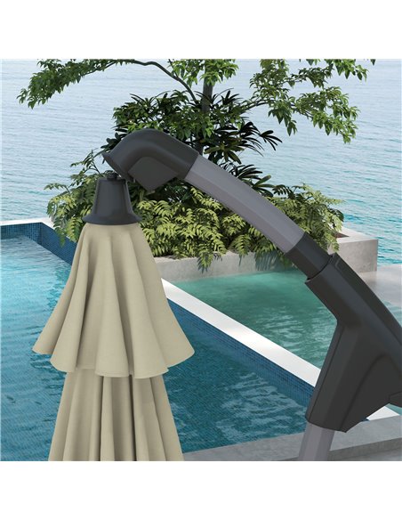 Outsunny 2.7m Cantilever Parasol, with Cross Base - Beige 84D-268V00BG - pic 54951 | FastDaddyshop