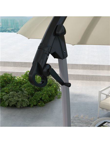 Outsunny 2.7m Cantilever Parasol, with Cross Base - Beige 84D-268V00BG - pic 54952 | FastDaddyshop