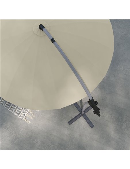 Outsunny 2.7m Cantilever Parasol, with Cross Base - Beige 84D-268V00BG - pic 54953 | FastDaddyshop