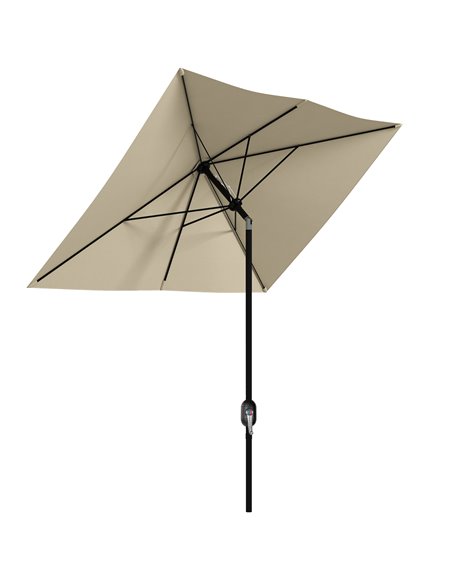 Outsunny Rectangular Garden Parasol 2x3m, Market Umbrella, Cream 84D-158V01CW - pic 54954 | FastDaddyshop