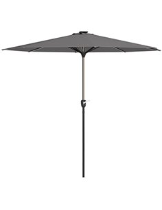 Outsunny Patio Parasol with Solar-Powered LED Lights, Charcoal Grey 84D-315V00CG