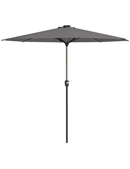 Outsunny Patio Parasol with Solar-Powered LED Lights, Charcoal Grey 84D-315V00CG - pic 54963 | FastDaddyshop