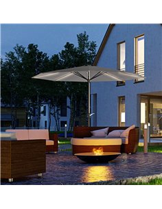 Outsunny Patio Parasol with Solar-Powered LED Lights, Charcoal Grey 84D-315V00CG 2