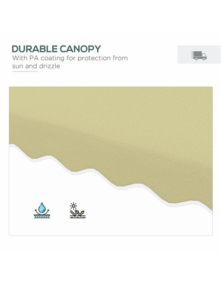 Outsunny 2.5m Square Double Top Garden Parasol Cantilever Umbrella with Ruffles, Beige 84D-267V00BG - pic 54976 | FastDaddyshop