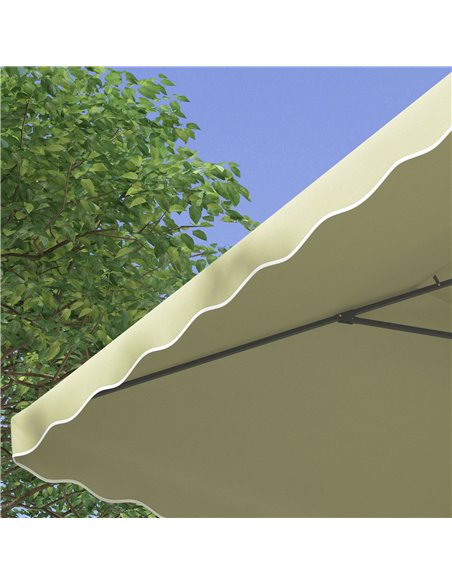 Outsunny 2.5m Square Double Top Garden Parasol Cantilever Umbrella with Ruffles, Beige 84D-267V00BG - pic 54978 | FastDaddyshop