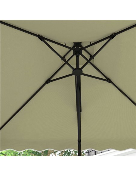 Outsunny 2.5m Square Double Top Garden Parasol Cantilever Umbrella with Ruffles, Beige 84D-267V00BG - pic 54979 | FastDaddyshop