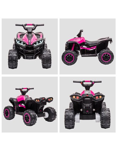 HOMCOM 12V Quad Bike with Forward Reverse Functions, Ride on Car ATV Toy with High/Low Speed, Slow Start, Suspension System, Hor