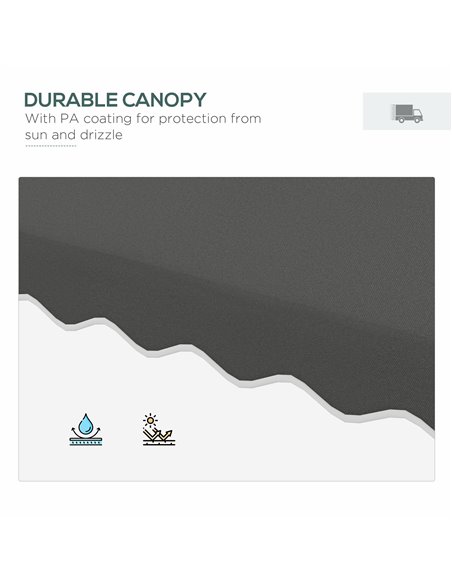 Outsunny 2.5m Square Double Top Garden Parasol Cantilever Umbrella with Ruffles, Dark Grey 84D-267V00CG - pic 54985 | FastDaddyshop