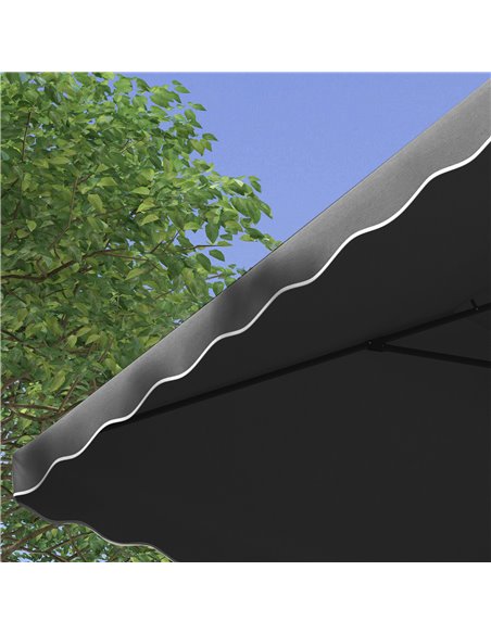 Outsunny 2.5m Square Double Top Garden Parasol Cantilever Umbrella with Ruffles, Dark Grey 84D-267V00CG - pic 54987 | FastDaddyshop