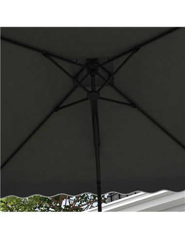 Outsunny 2.5m Square Double Top Garden Parasol Cantilever Umbrella with Ruffles, Dark Grey 84D-267V00CG