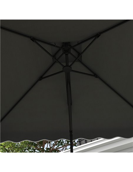 Outsunny 2.5m Square Double Top Garden Parasol Cantilever Umbrella with Ruffles, Dark Grey 84D-267V00CG - pic 54988 | FastDaddyshop