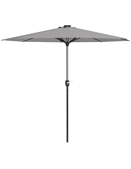 Outsunny Patio Umbrella with Solar-Powered LED Lights, Light Grey 84D-315V00LG - pic 54990 | FastDaddyshop