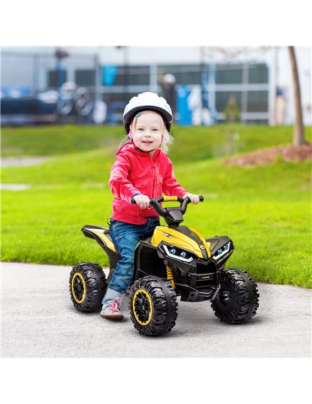 HOMCOM 12V Quad Bike with Forward Reverse Functions, Ride on Car ATV Toy with High/Low Speed, Slow Start, Suspension System, Hor - pic 5500 | FastDaddyshop