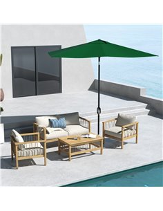 Outsunny 2 x 3(m) Rectangular Outdoor Parasol Market Umbrella, Green 84D-158V01GN 2