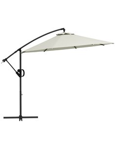 Outsunny 3(m) Cantilever Parasol with Cross Base, Cream 84D-331V00CW