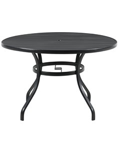 Outsunny Garden Dining Table with Parasol Hole, Black 84G-277V00BK