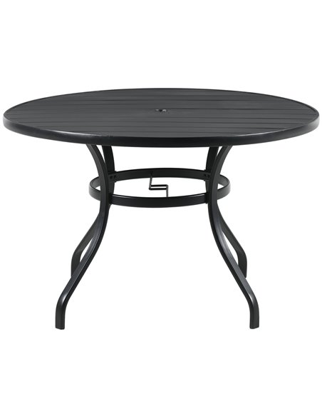 Outsunny Garden Dining Table with Parasol Hole, Black 84G-277V00BK - pic 55044 | FastDaddyshop