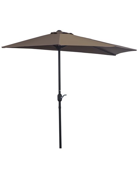Outsunny 2.7m Balcony Half Parasol Garden Outdoor Umbrella, Brown 84D-007CF - pic 55062 | FastDaddyshop