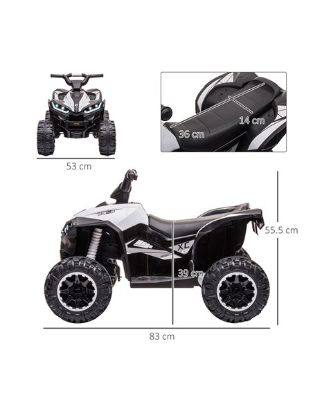HOMCOM 12V Quad Bike with Forward Reverse Functions, Ride on Car ATV Toy with High/Low Speed, Slow Start, Suspension System, Hor - pic 5509 | FastDaddyshop