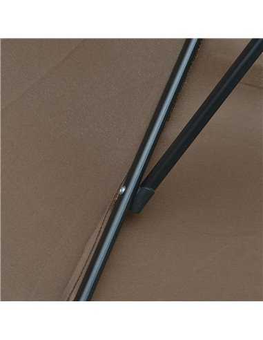 Outsunny 3M Brown Cantilever Umbrella, Hanging Banana Parasol, Steel Frame, for Patio Sun Shade 84D-037CF