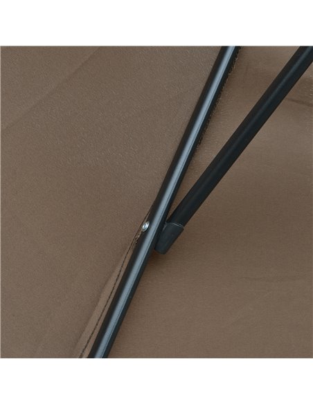 Outsunny 3M Brown Cantilever Umbrella, Hanging Banana Parasol, Steel Frame, for Patio Sun Shade 84D-037CF - pic 55096 | FastDaddyshop