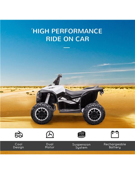 HOMCOM 12V Quad Bike with Forward Reverse Functions, Ride on Car ATV Toy with High/Low Speed, Slow Start, Suspension System, Hor - pic 5510 | FastDaddyshop