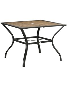 Outsunny Outdoor Dining Table with Parasol Hole, Brown 84G-009V00BN