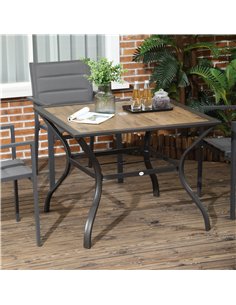 Outsunny Outdoor Dining Table with Parasol Hole, Brown 84G-009V00BN 2