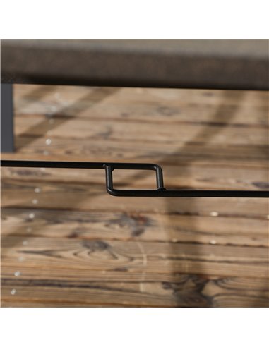 Outsunny Outdoor Dining Table with Parasol Hole, Stone-Grain Effect PC Board, for Patio, Brown 84G-009V00BN