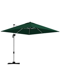 Outsunny 3x3m Square Cantilever Parasol with Cross Base, Green 84D-086V02DG