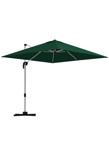 Outsunny 3x3m Square Cantilever Parasol with Cross Base, Green 84D-086V02DG - pic 55125 | FastDaddyshop