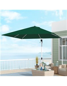Outsunny 3x3m Square Cantilever Parasol with Cross Base, Green 84D-086V02DG 2