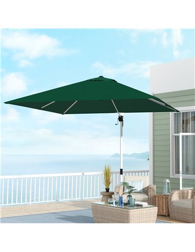 Outsunny 3x3m Square Cantilever Parasol with Cross Base, Green 84D-086V02DG