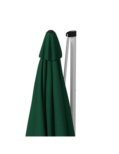 Outsunny Square Cantilever Parasol, 3x3m, with Cross Base, Crank Handle, Tilt, 360° Rotation, Aluminium Frame, Green 84D-086V02D