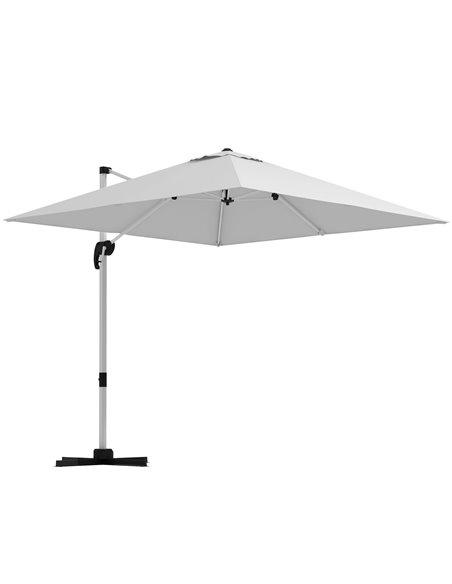 Outsunny 3 x 3(m) Square Cantilever Parasol with Cross Base, White 84D-086V02WT - pic 55134 | FastDaddyshop