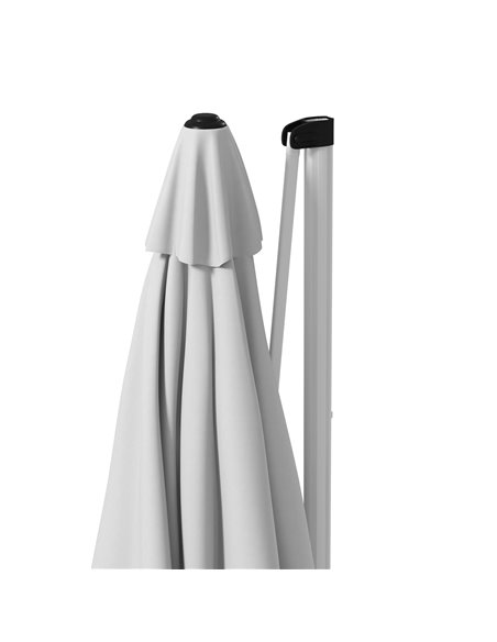 Outsunny 3 x 3(m) Square Cantilever Parasol with Cross Base, Crank Handle, Tilt, 360° Rotation and Aluminium Frame, White 84D-08 - pic 55142 | FastDaddyshop