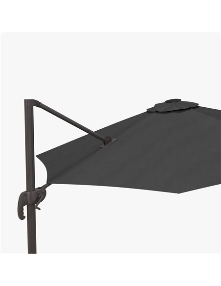 Outsunny 3(m) LED Cantilever Parasol Outdoor Sun Umbrella w/ Base Solar Lights Dark Grey 84D-104V01CG - pic 55151 | FastDaddyshop
