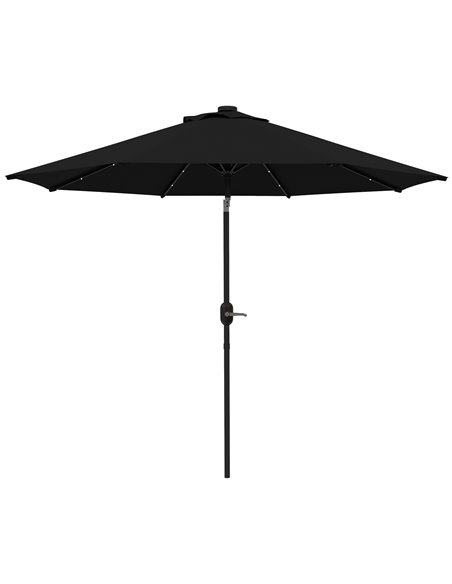 Outsunny 2.7m LED Outdoor Patio Garden Umbrella Parasol, Black 84D-018V00BK - pic 55152 | FastDaddyshop