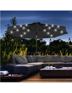 Outsunny 2.7m LED Outdoor Patio Garden Umbrella Parasol, Black 84D-018V00BK 2