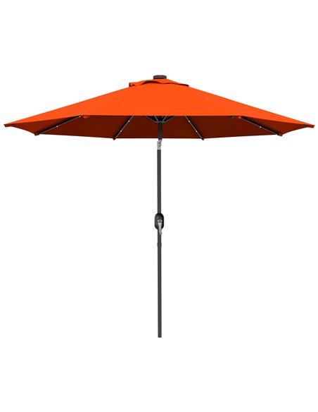 Outsunny 2.7m Outdoor Patio Garden Umbrella Parasol with 24 LEDs Lights, Orange 84D-018V00OG - pic 55188 | FastDaddyshop